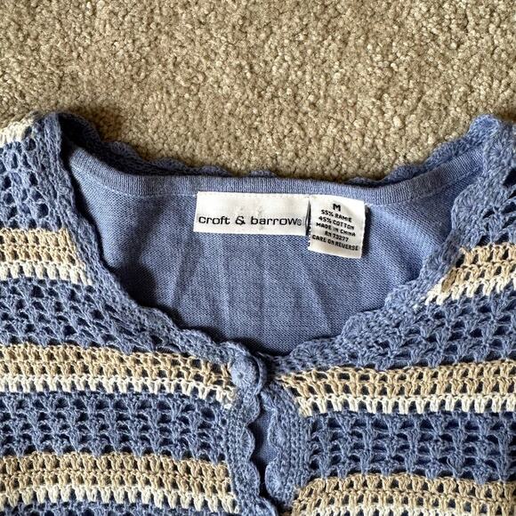 Croft & Barrow Short Sleeve Knit Crochet Lined Sweater Size Med. Women's - Picture 5 of 5